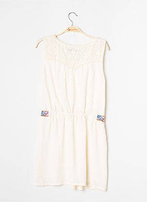 Robe courte sans manche sans manche beige COLOR BLOCK femme
