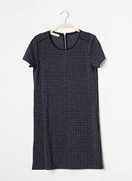 Robe mi-longue fermeture zippée au dos manches courtes bleu PROMOD femme