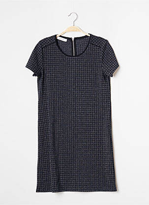 Robe mi-longue fermeture zippée au dos manches courtes bleu PROMOD femme