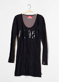 Robe mi-longue manches longues manches longues noir LE TEMPS DES CERISES femme