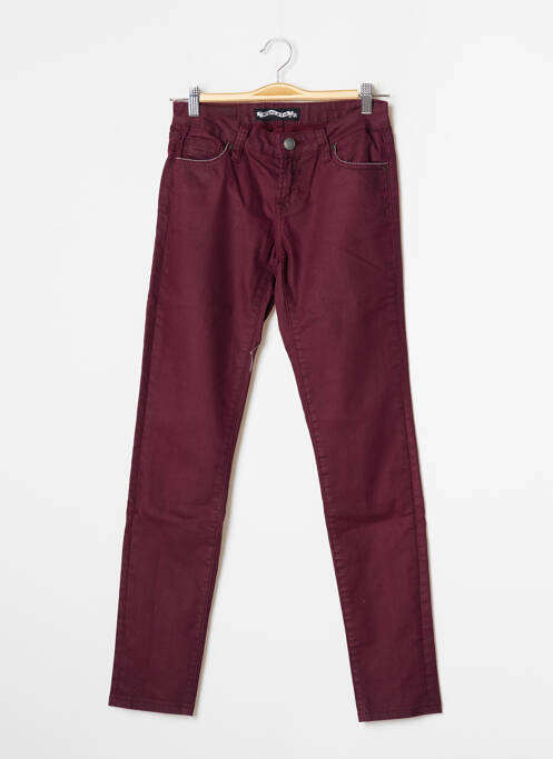 Pantalon slim stretch taille normale rouge BISOU D'EVE femme
