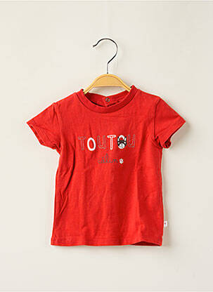 T-shirt fermeture pressionnée manches courtes rouge ABSORBA garçon