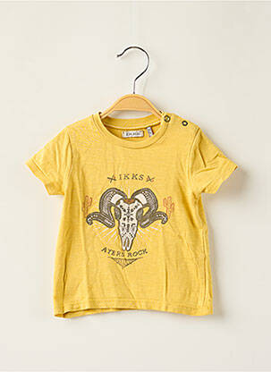 T-shirt stretch manches courtes jaune IKKS garçon
