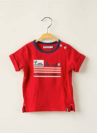 T-shirt stretch manches courtes rouge LITTLE MARCEL garcon