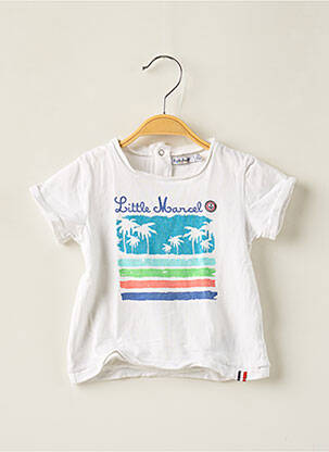 T-shirt fermeture pressionnée manches courtes blanc LITTLE MARCEL garcon
