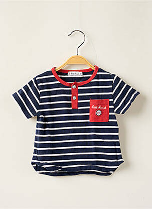 T-shirt stretch manches courtes bleu LITTLE MARCEL garcon