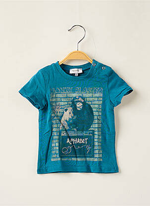 T-shirt stretch manches courtes bleu ALPHABET garçon