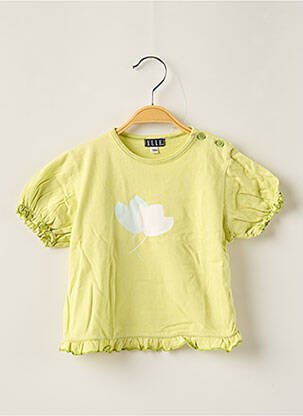 T-shirt coupe cintrée manches courtes vert ELLE fille
