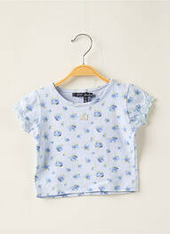 T-shirt coupe cintrée manches courtes bleu LILI GAUFRETTE fille