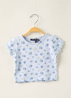 T-shirt coupe cintrée manches courtes bleu LILI GAUFRETTE fille