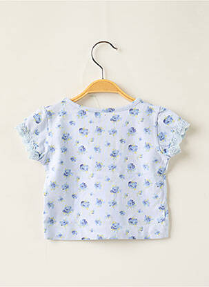 T-shirt coupe cintrée manches courtes bleu LILI GAUFRETTE fille