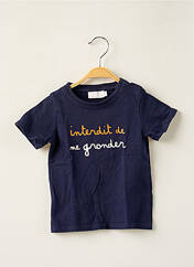 T-shirt bleu INTERDIT DE ME GRONDER pour garçon seconde vue