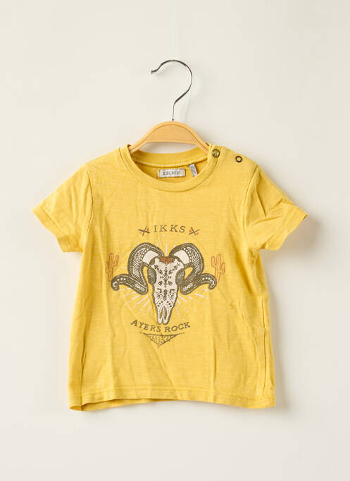 T-shirt stretch manches courtes jaune IKKS garcon
