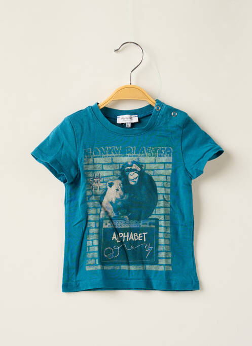 T-shirt stretch manches courtes bleu ALPHABET garcon