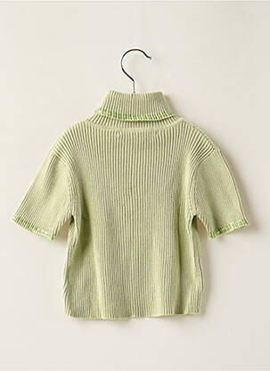 Pull tissage côtelé manches courtes vert LILI GAUFRETTE fille