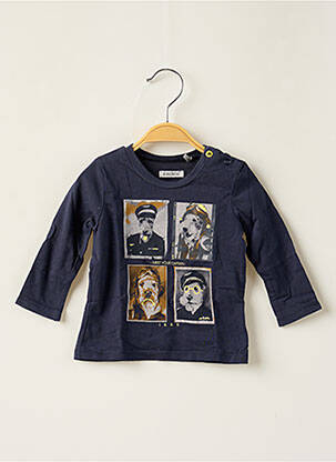 T-shirt manches longues manches longues bleu IKKS garçon