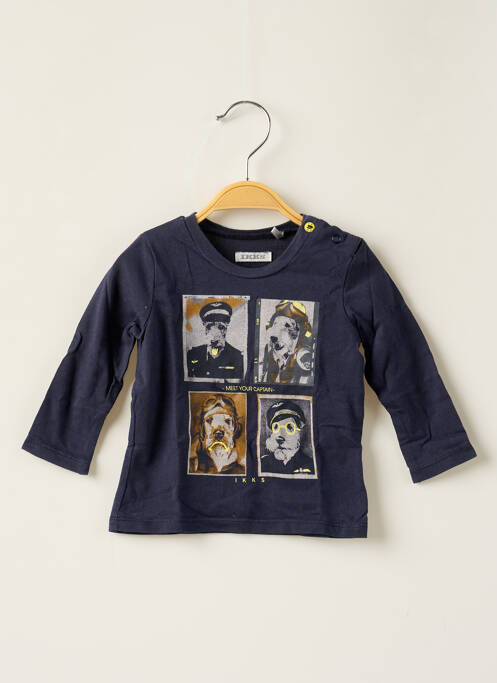T-shirt manches longues manches longues bleu IKKS garcon