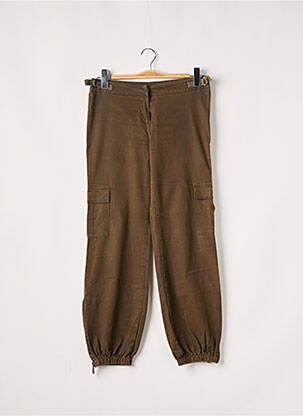 Pantalon cargo taille élastique taille normale vert CREME femme