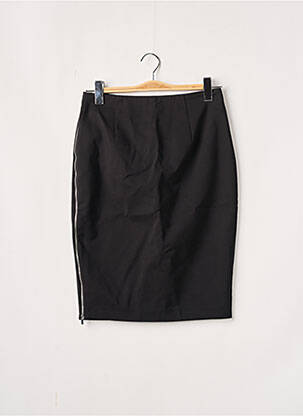 Jupe mi-longue fermeture zip latéral noir MORGAN femme