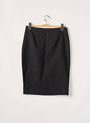 Jupe mi-longue fermeture zip latéral noir MORGAN femme
