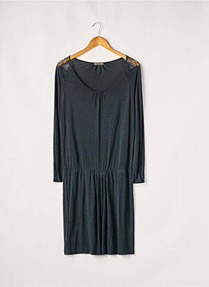 Robe mi-longue coupe fluide manches longues gris SYSTEMACTION femme
