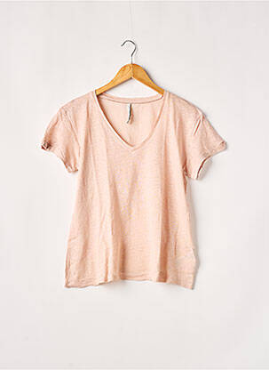 Top coupe fluide manches courtes rose SUMMUM femme
