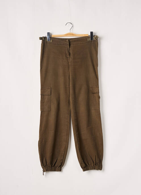 Pantalon cargo taille élastique taille normale vert CREME femme