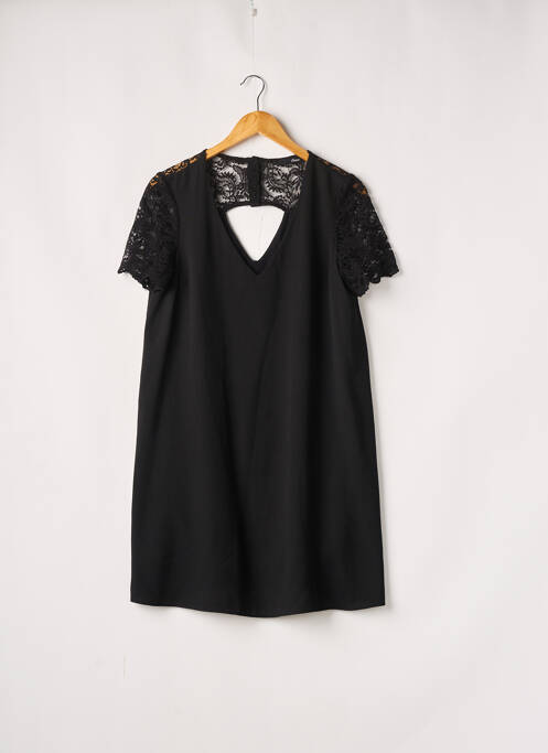 Robe mi-longue coupe fluide manches courtes noir ETAM femme