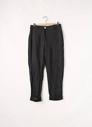 Pantalon chino fermeture zippée sous rabat boutonné taille normale noir PROMOD femme