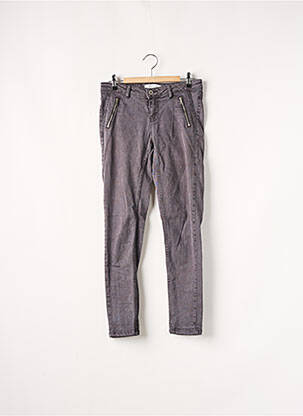 Pantalon chino fermeture zippée sous rabat boutonné taille normale gris PROMOD femme