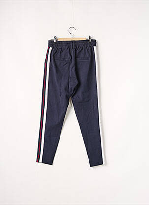 Pantalon chino broderie galons latéraux taille normale bleu ONLY femme