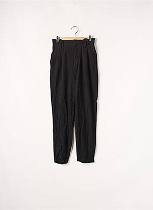 Pantalon large tissage popeline taille normale noir BERSHKA femme
