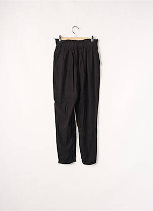 Pantalon large tissage popeline taille normale noir BERSHKA femme