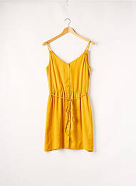Robe mi-longue coupe fluide sans manche jaune NAF NAF femme