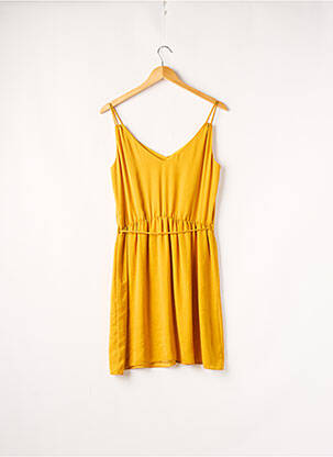 Robe mi-longue coupe fluide sans manche jaune NAF NAF femme
