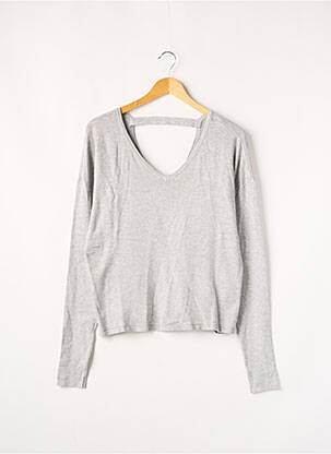Pull finition bords-côtes manches longues gris VERO MODA femme