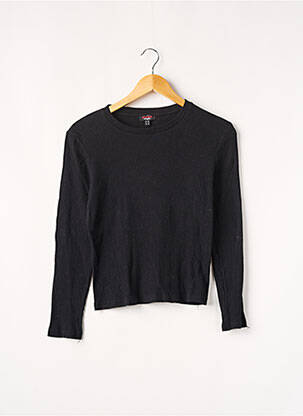 Top tissage jersey manches longues noir JENNYFER femme