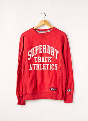 Sweat-shirt stretch manches longues rouge SUPERDRY homme