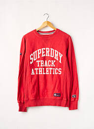 Sweat-shirt stretch manches longues rouge SUPERDRY homme