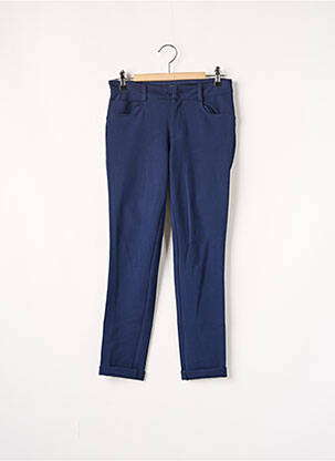 Pantalon slim tissage popeline taille normale bleu GUESS femme