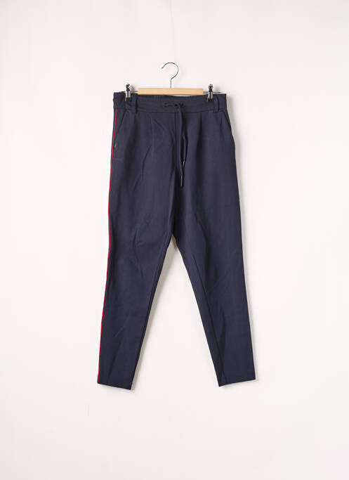 Pantalon chino broderie galons latéraux taille normale bleu ONLY femme