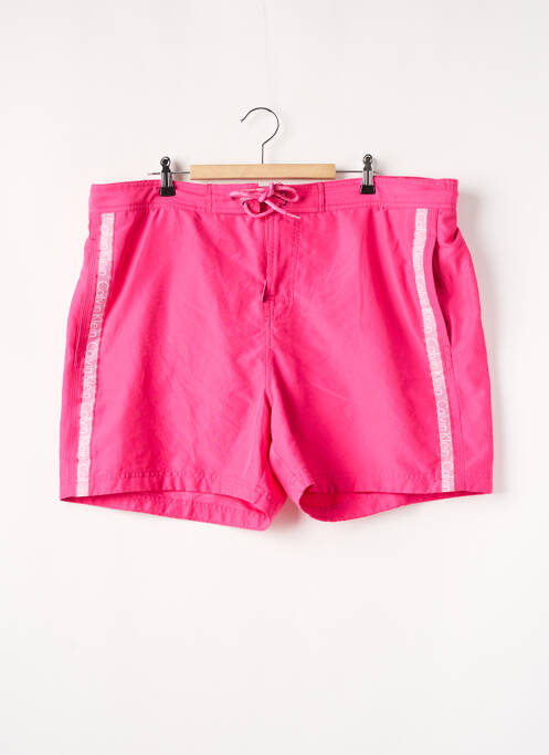 Short de bain tissage imperméable rose CALVIN KLEIN homme
