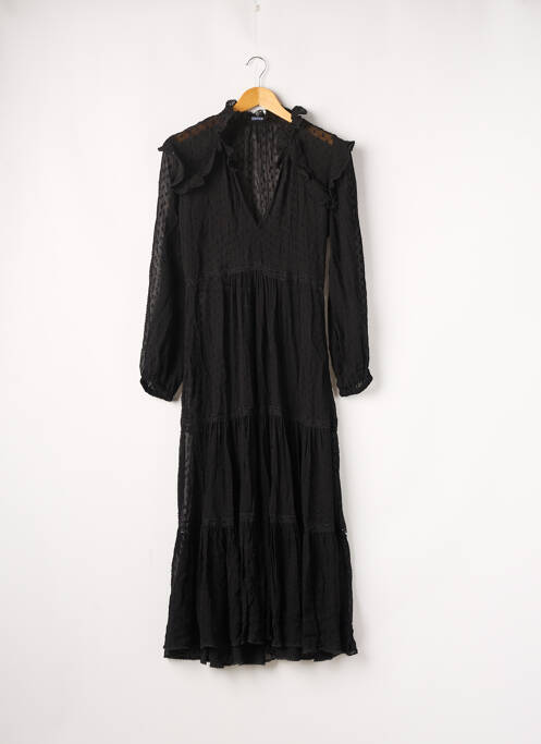 Robe longue coupe fluide manches longues noir KOOKAI femme