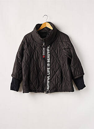 Doudoune manches longues sans capuche noir MADE IN ITALY femme