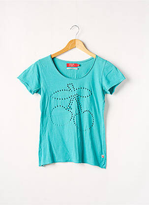 T-shirt stretch manches courtes bleu LE TEMPS DES CERISES femme