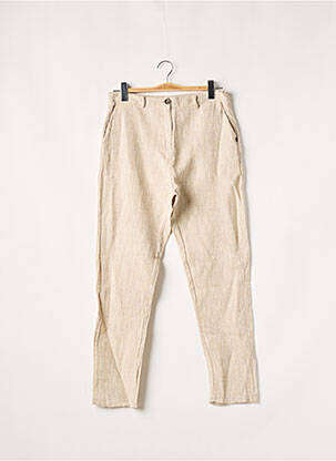 Pantalon droit taille haute taille haute beige BANDITAS FROM MARSEILLE femme