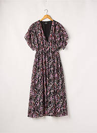 Robe longue imprimé fantaisie manches courtes violet FREEMAN T.PORTER femme