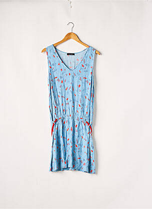 Robe mi-longue imprimé fantaisie sans manche bleu COP COPINE femme