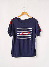 Top tissage jersey manches courtes bleu AMELIE & AMELIE femme