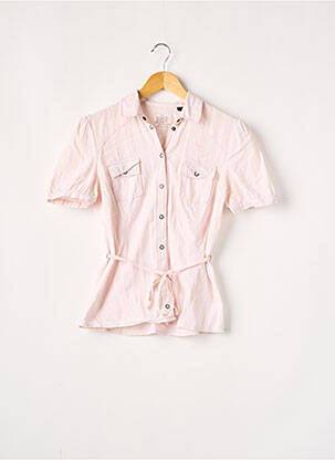 Chemisier poches poitrine manches courtes rose ESPRIT femme